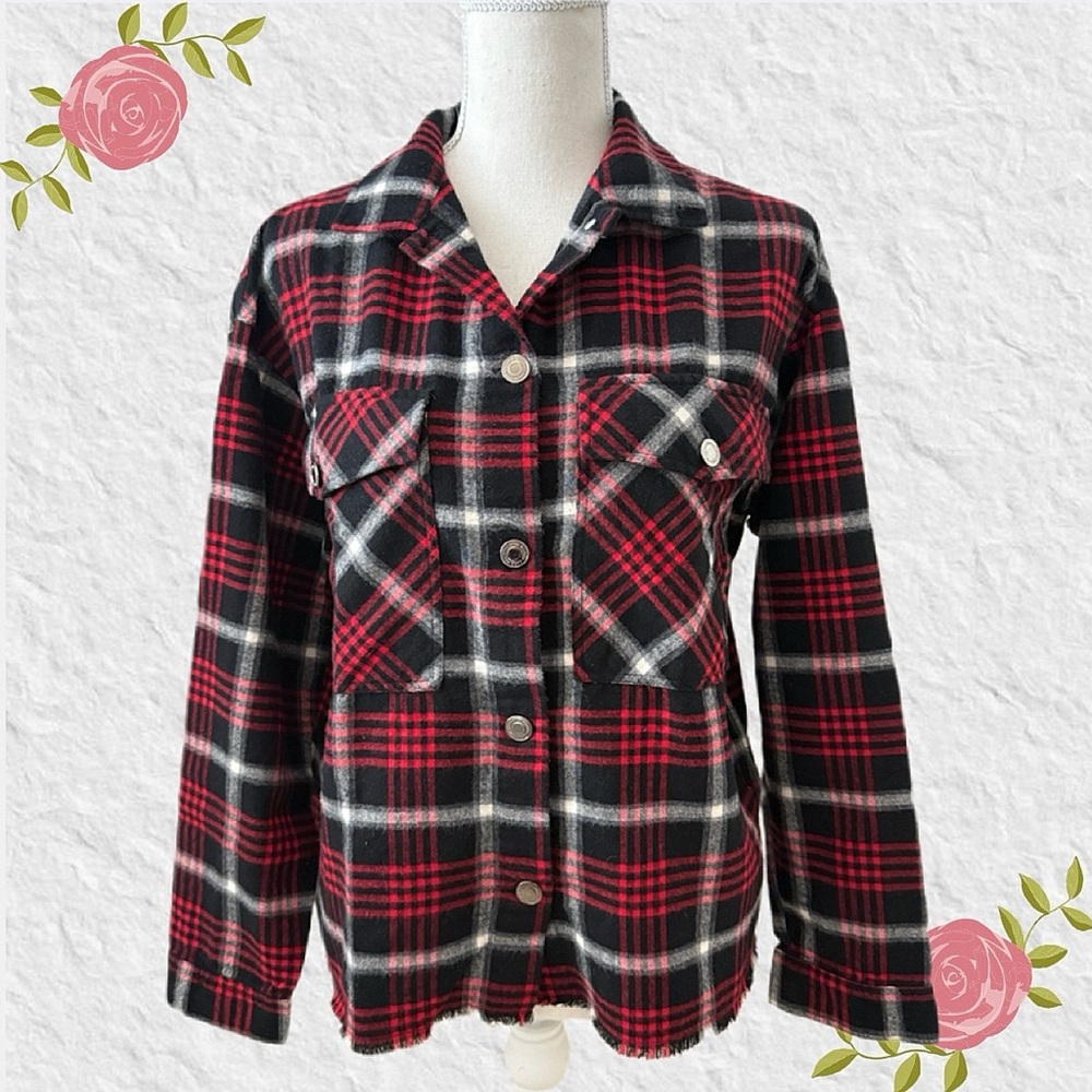 Zara Plaid Boyfriend Long Sleeve Shirt